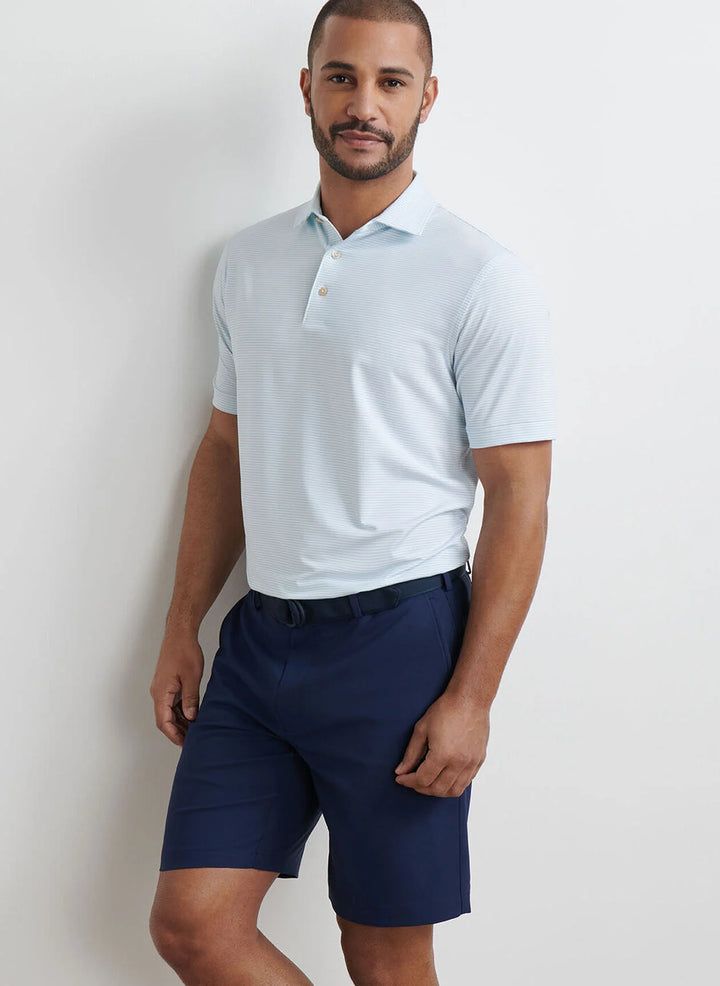 Peter Millar Highlands Performance Jersey Polo: White/Meadow