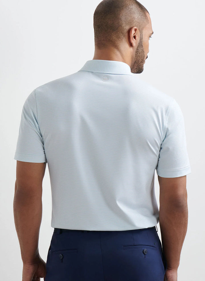 Peter Millar Highlands Performance Jersey Polo: White/Meadow