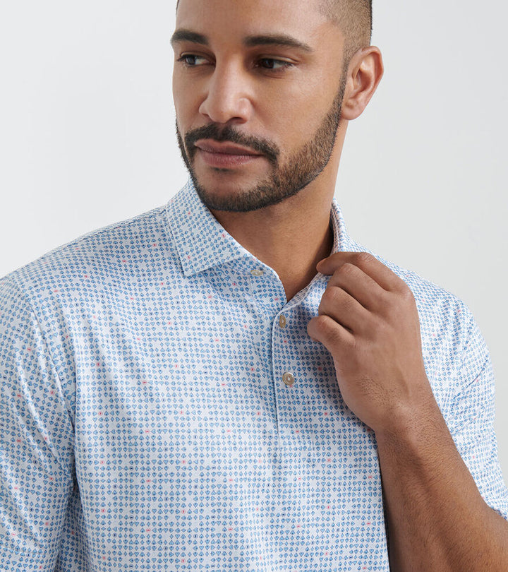Peter Millar Ace of Spades Performance Jersey Polo: White