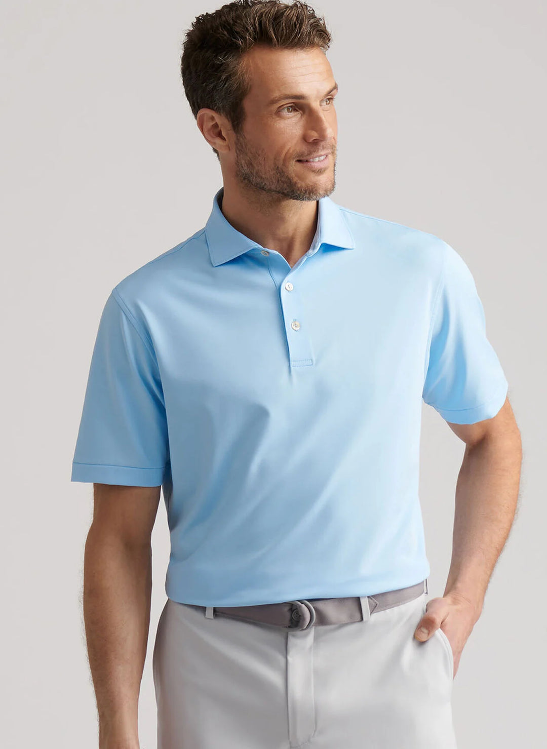 Peter Millar Holden Performance Jersey Polo: Seaport Blue