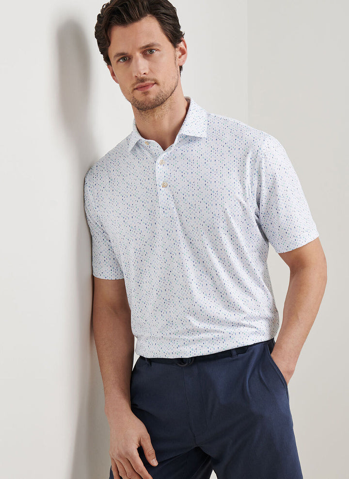 Peter Millar Cocktail Garnish Performance Jersey Polo: White