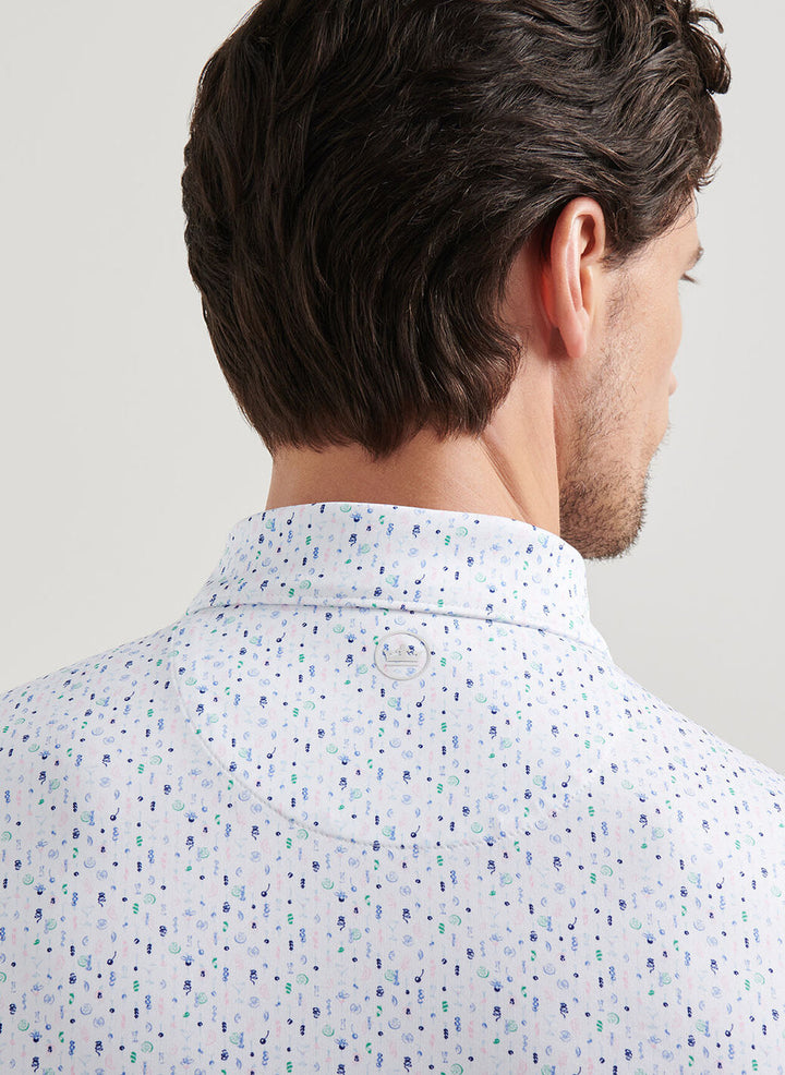 Peter Millar Cocktail Garnish Performance Jersey Polo: White