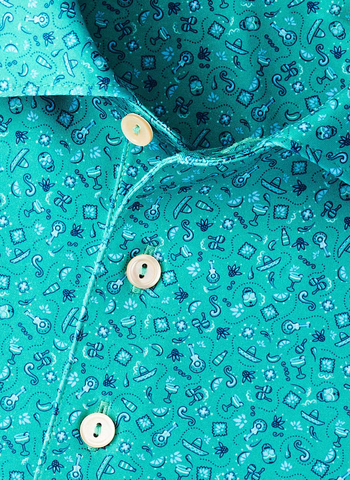 Peter Millar Day of the Dead Performance Jersey Polo: Meadow