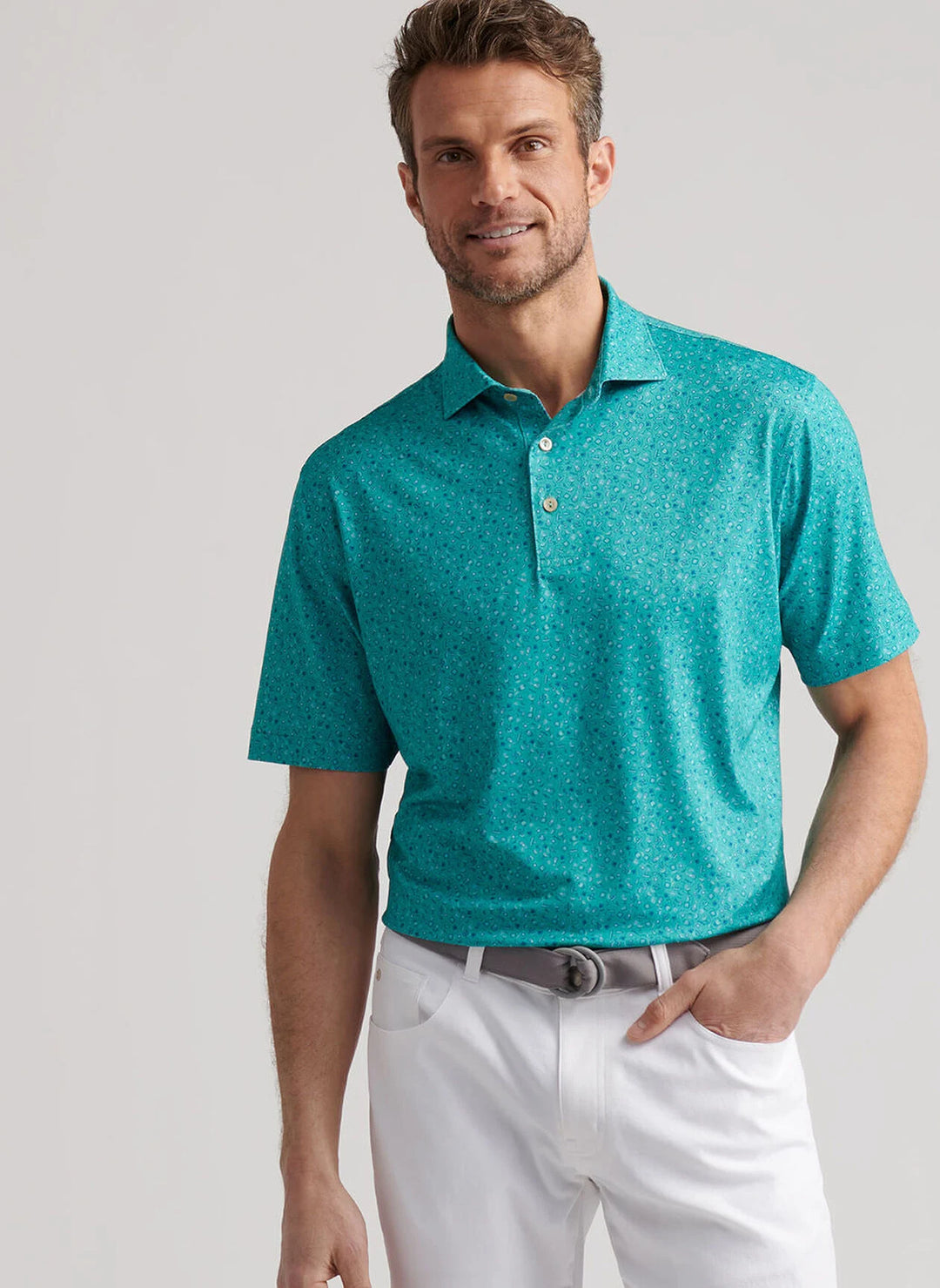 Peter Millar Day of the Dead Performance Jersey Polo: Meadow