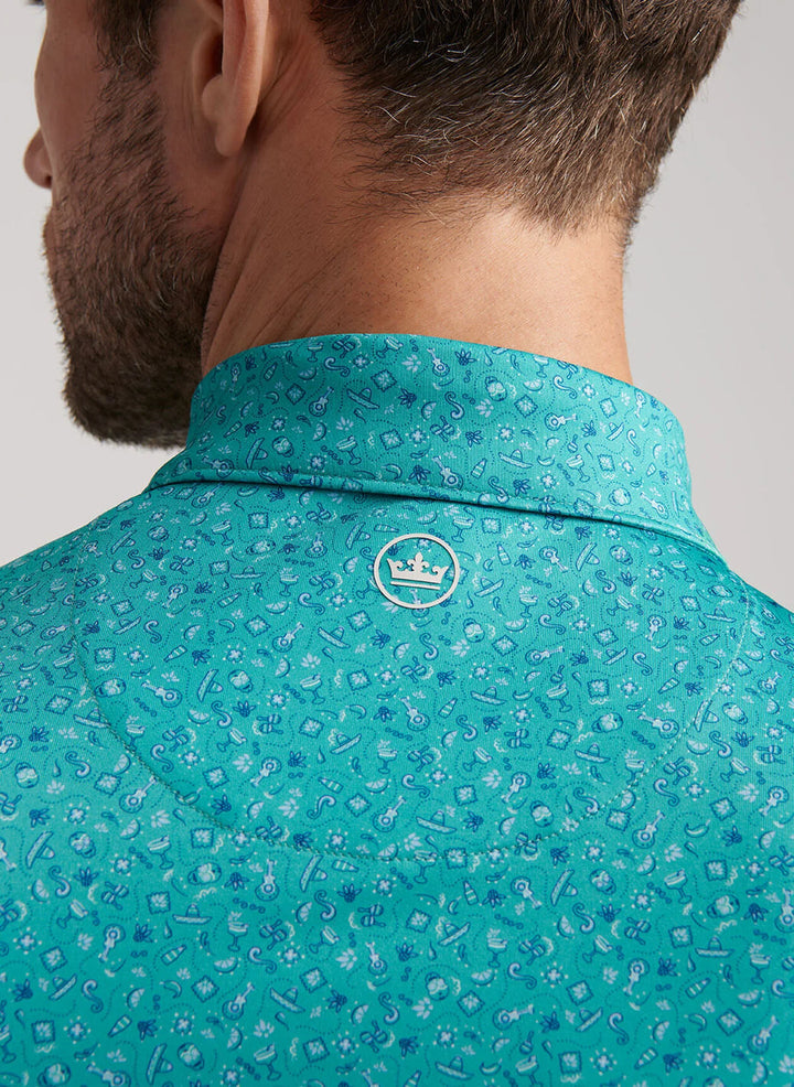 Peter Millar Day of the Dead Performance Jersey Polo: Meadow