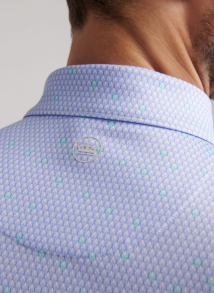 Peter Millar Geo Skull Performance Jersey Polo: White