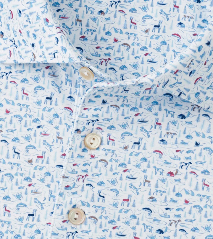 Peter Millar On the Hunt Performance Jersey Polo: White