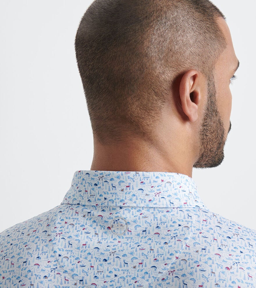 Peter Millar On the Hunt Performance Jersey Polo: White