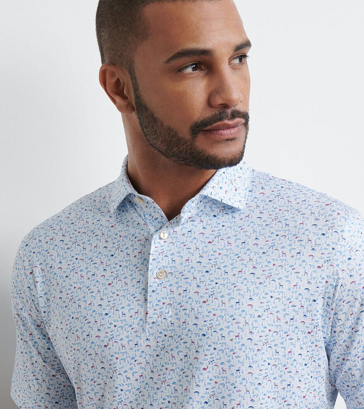 Peter Millar On the Hunt Performance Jersey Polo: White