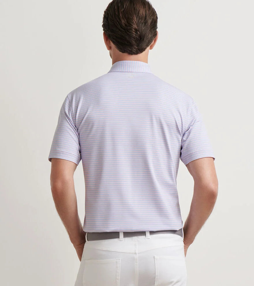 Peter Millar Daven Performance Jersey Polo: White/Evening Tide