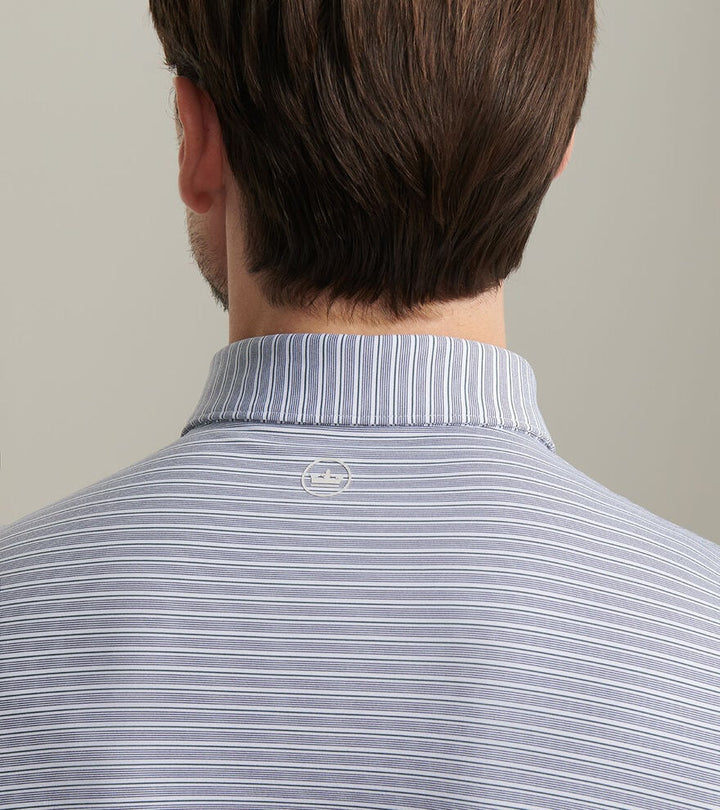 Peter Millar Daven Performance Jersey Polo: White/Navy
