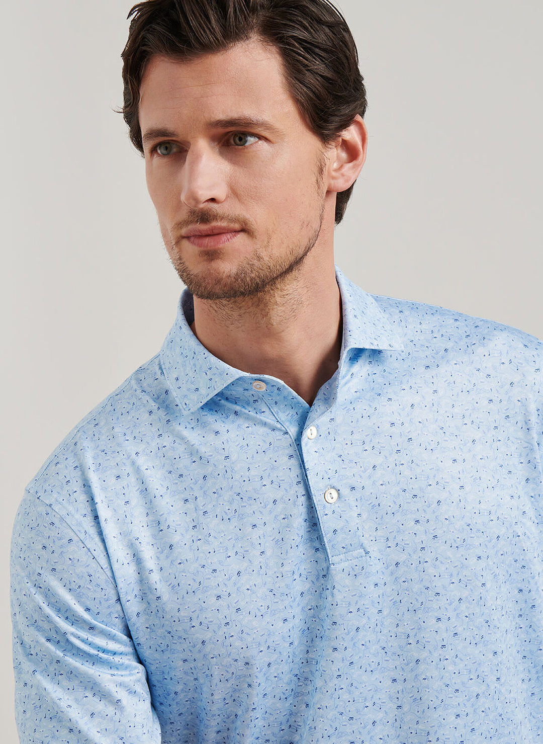 Peter Millar Melody Performance Jersey Polo: Sky