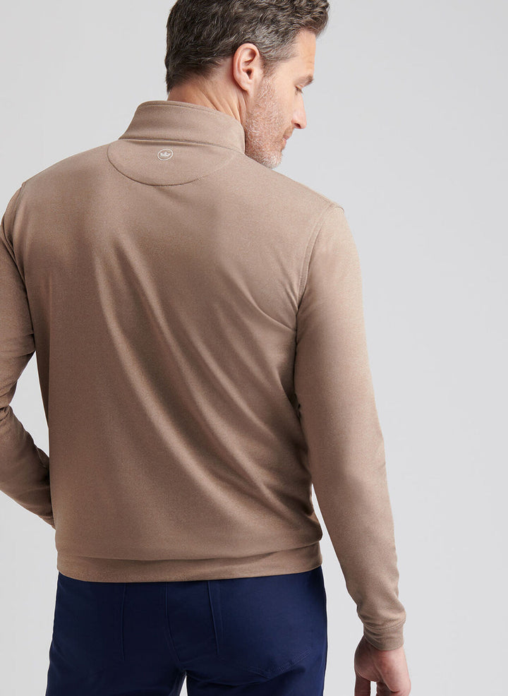Peter Millar Perth Mélange Performance Quarter-Zip: Poplar Brown