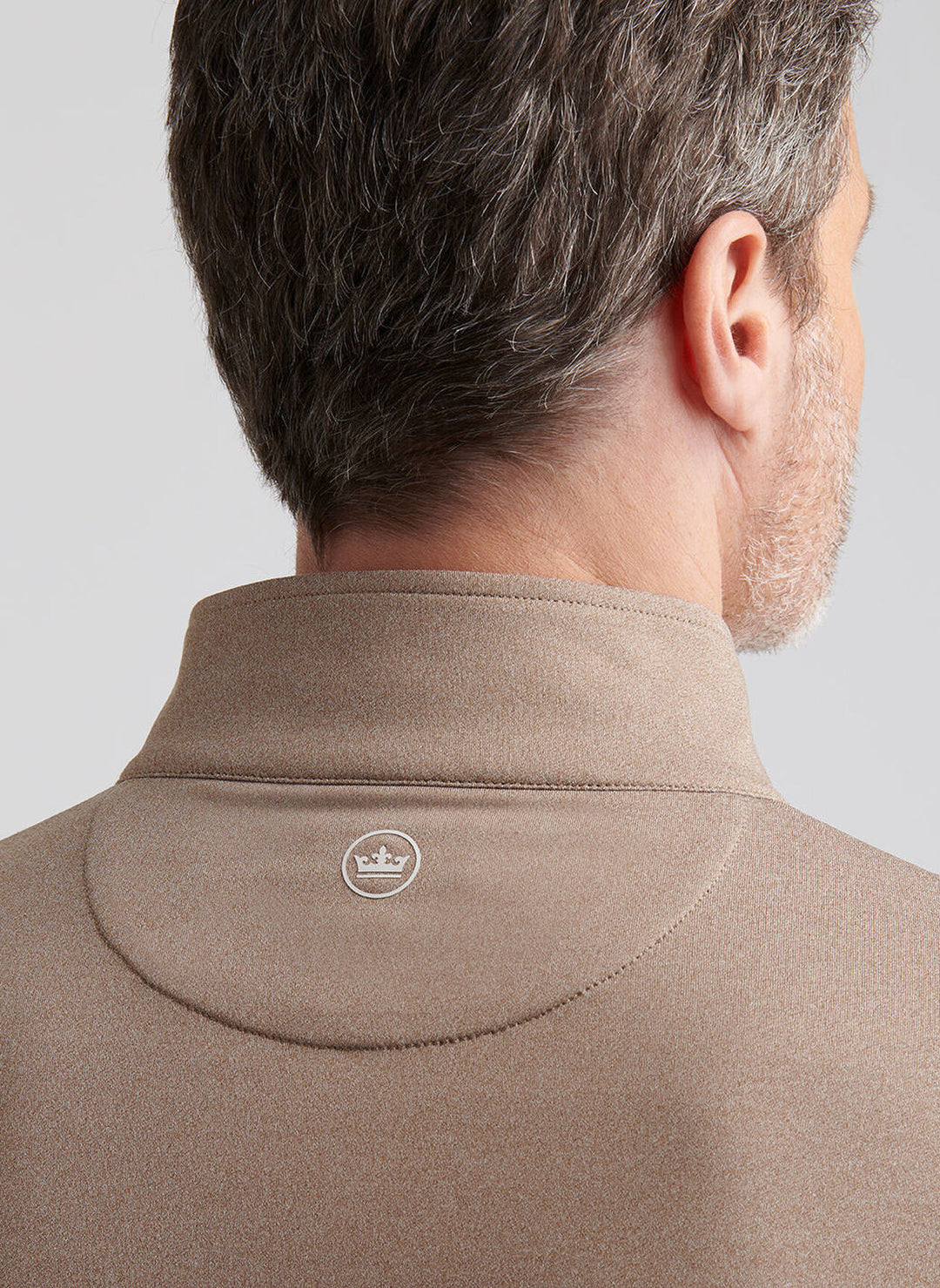 Peter Millar Perth Mélange Performance Quarter-Zip: Poplar Brown