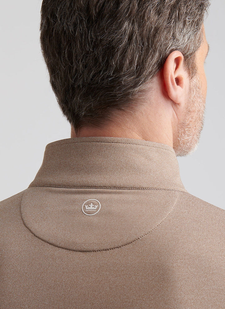 Peter Millar Perth Mélange Performance Quarter-Zip: Poplar Brown