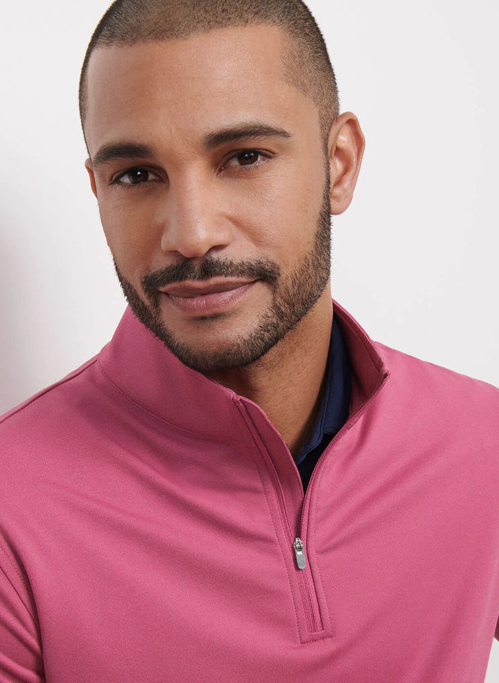 Peter Millar Perth Mélange Performance Quarter-Zip: Rosewood