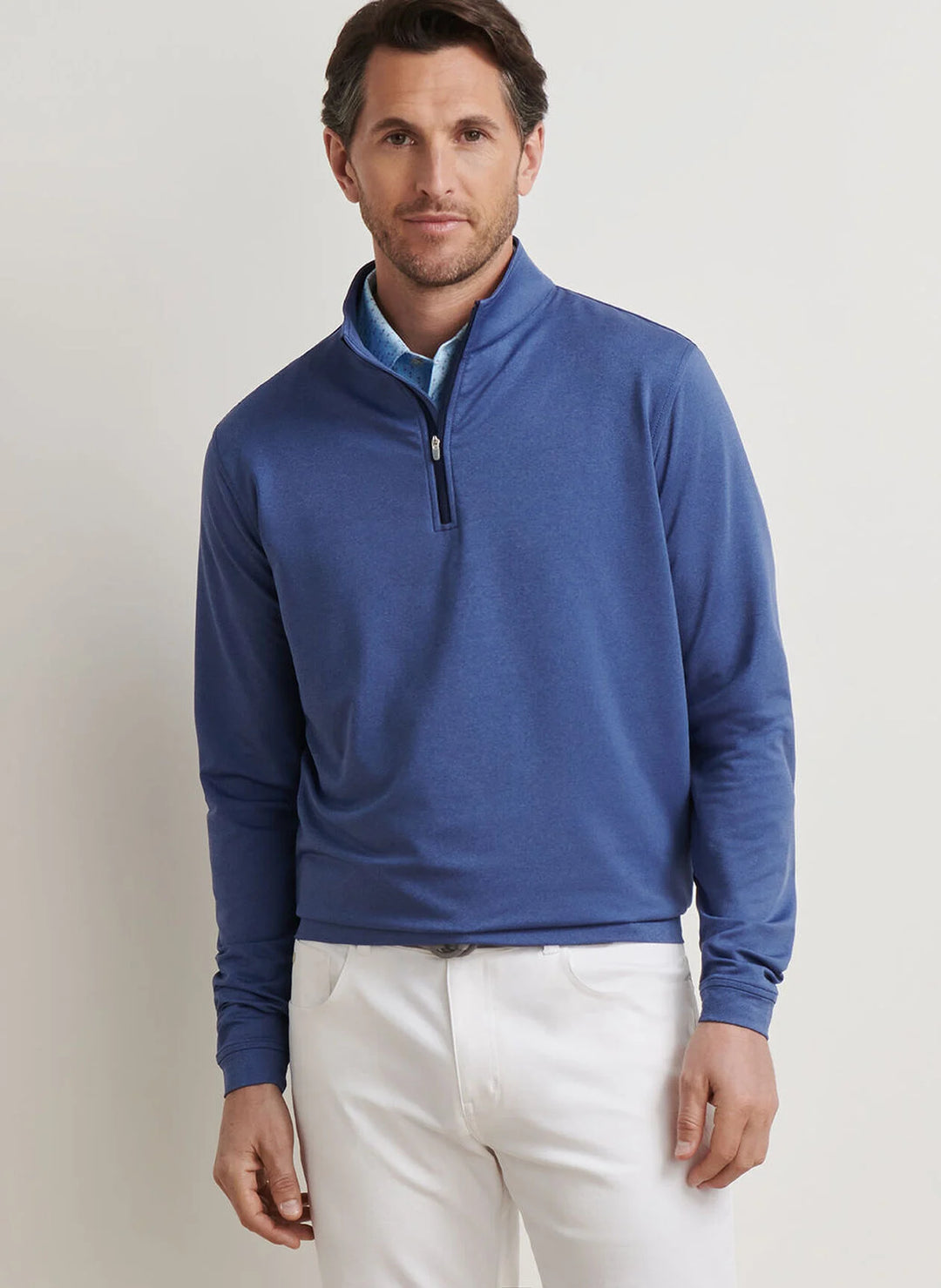Peter Millar Perth Mélange Performance Quarter-Zip: Sport Navy