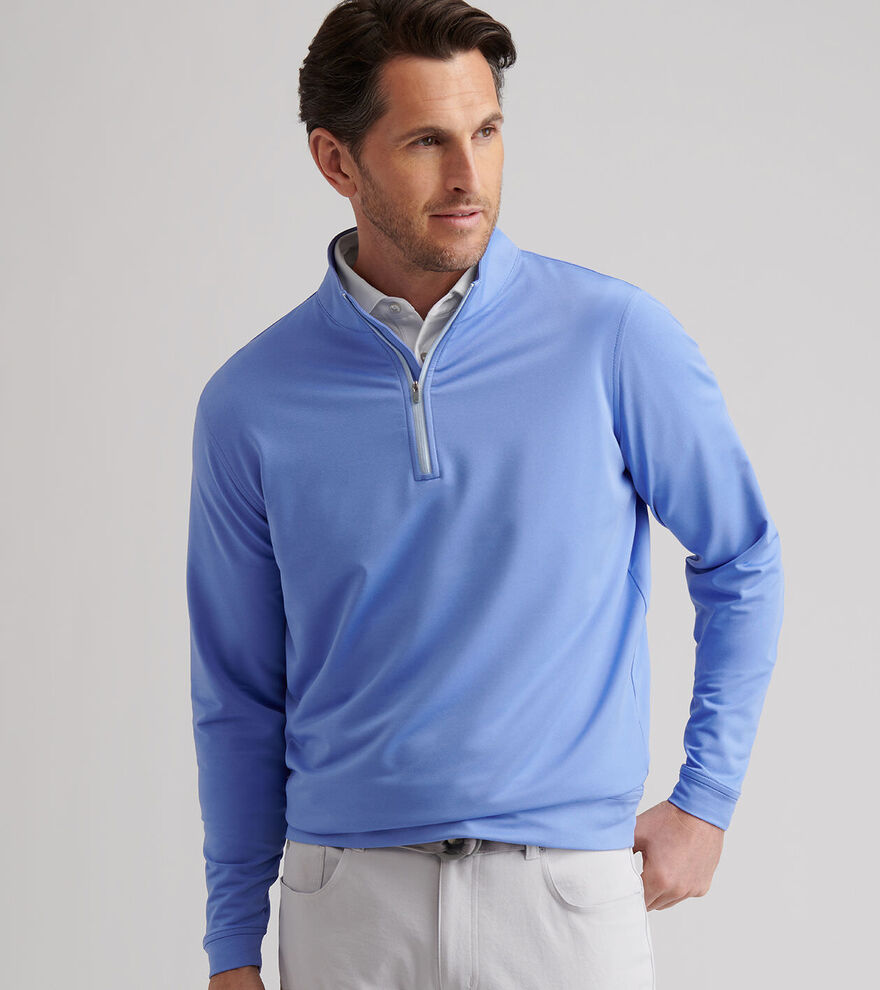 Peter Millar Perth Mélange Performance Quarter-Zip: Seaside Blue