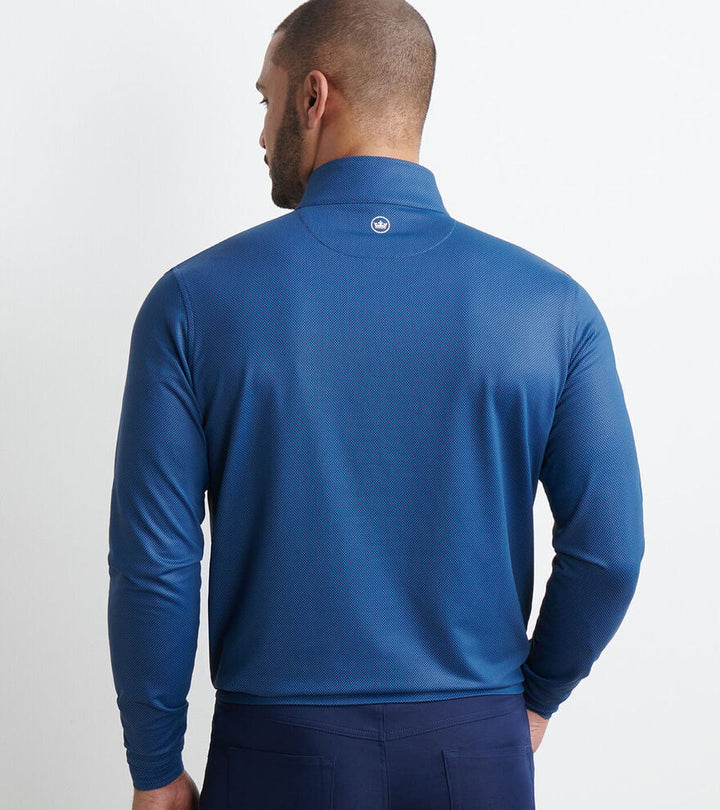 Peter Millar Perth Birdseye Performance Quarter-Zip: Blue Haze