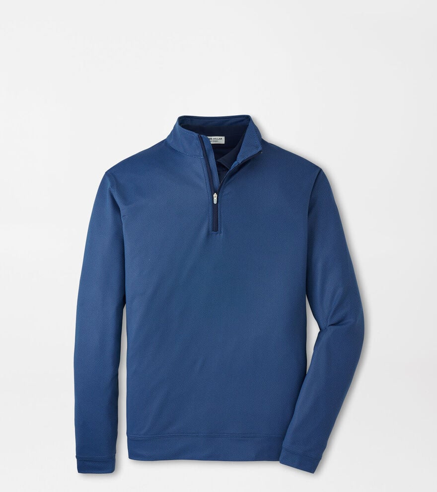 Peter Millar Perth Birdseye Performance Quarter-Zip: Blue Haze