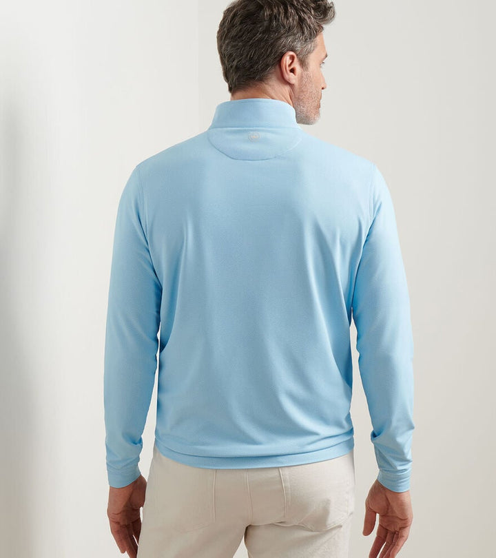 Peter Millar Perth Birdseye Performance Quarter-Zip: Seaport Blue