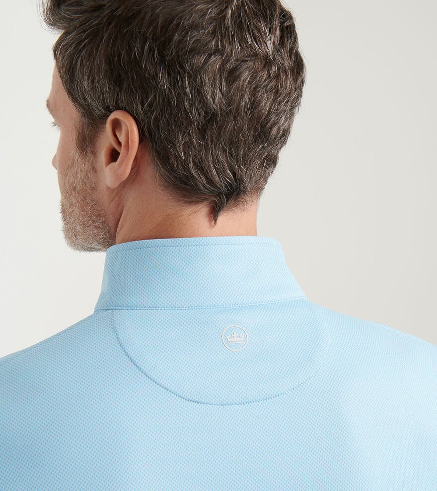 Peter Millar Perth Birdseye Performance Quarter-Zip: Seaport Blue