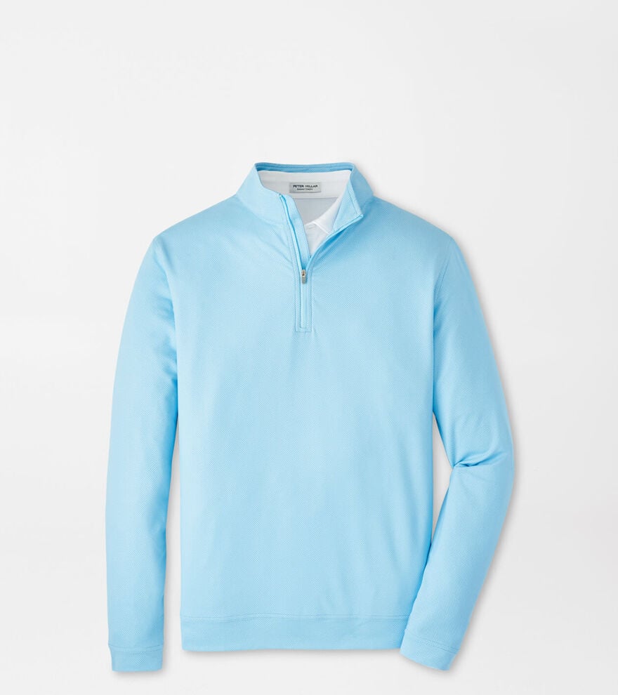 Peter Millar Perth Birdseye Performance Quarter-Zip: Seaport Blue
