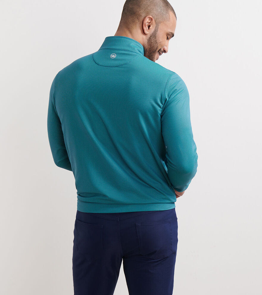 Peter Millar Perth Birdseye Performance Quarter-Zip: Sport Navy