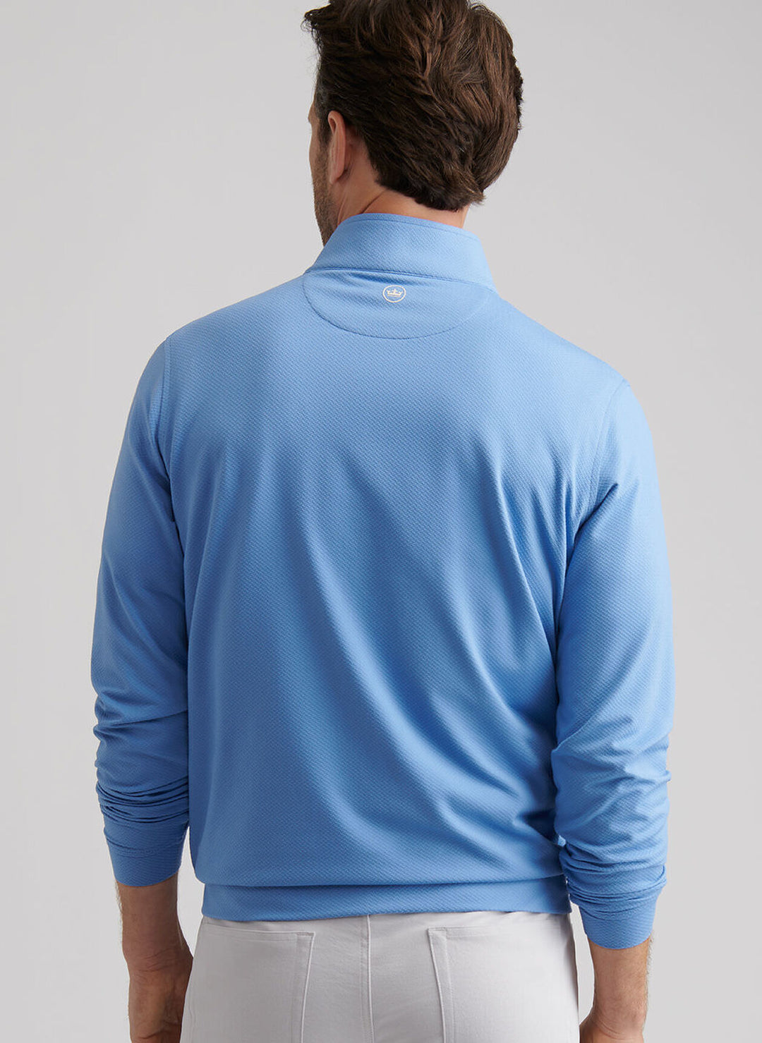 Peter Millar Perth Cross-Hatch Performance Quarter-Zip: Evening Tide