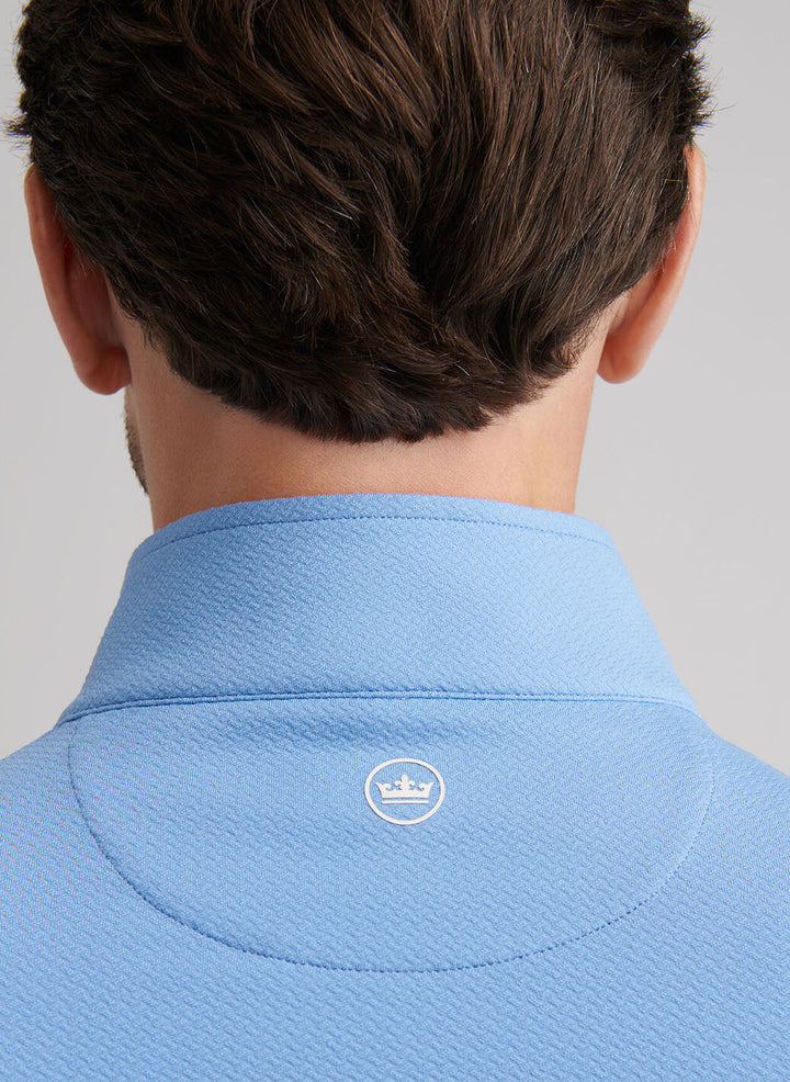 Peter Millar Perth Cross-Hatch Performance Quarter-Zip: Evening Tide