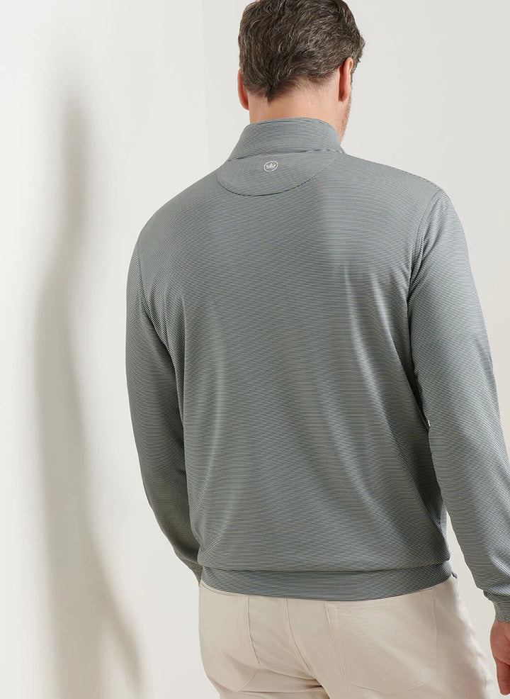 Peter Millar Perth Sugar Stripe Performance Quarter-Zip: Nordic Pine