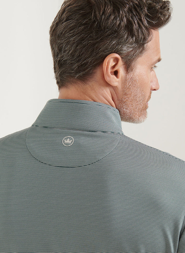 Peter Millar Perth Sugar Stripe Performance Quarter-Zip: Nordic Pine