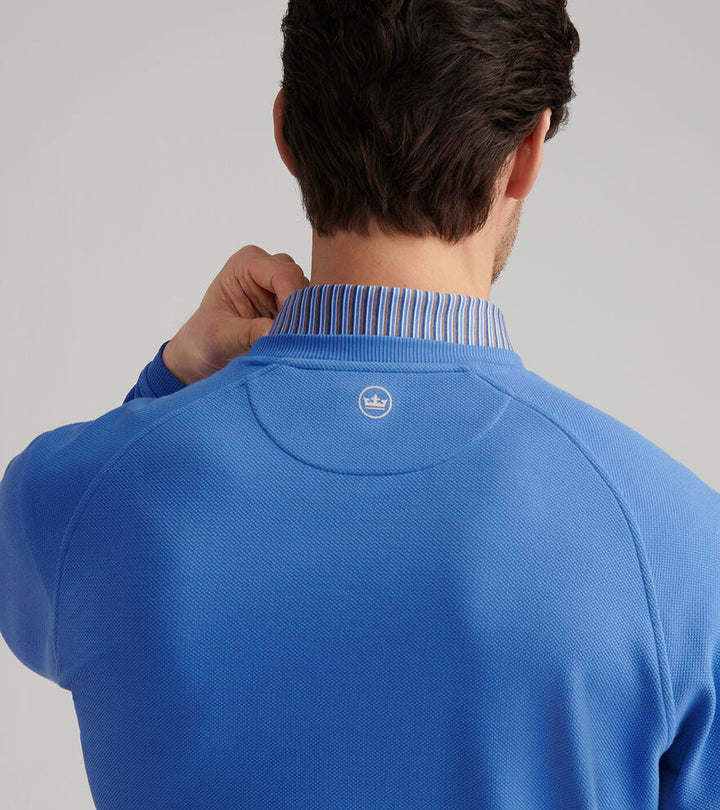 Peter Millar Cradle Piqué Performance Crewneck: Evening Tide