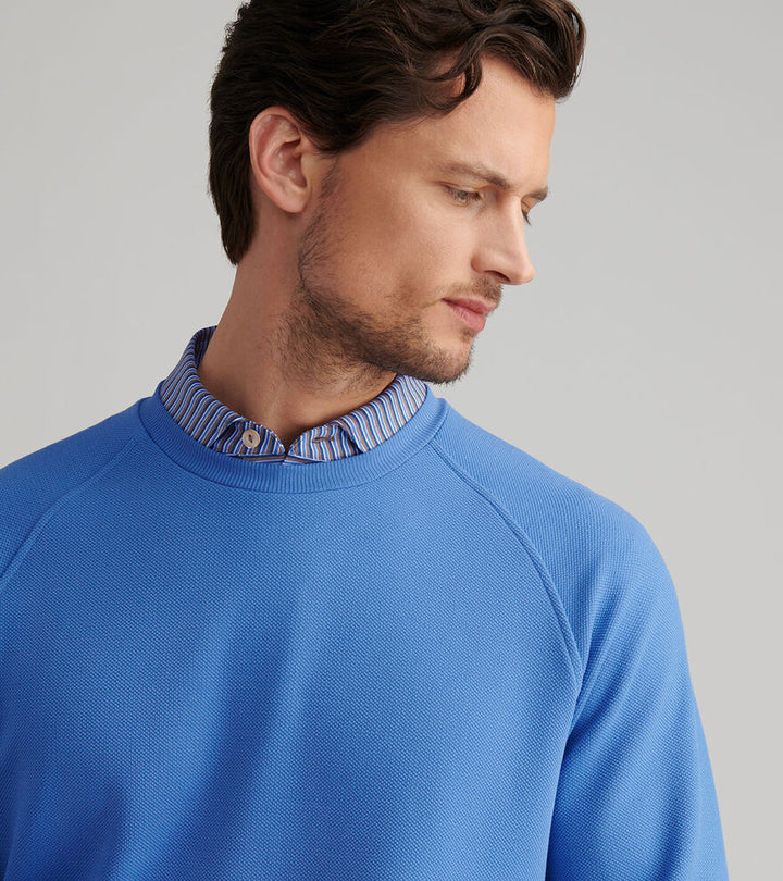 Peter Millar Cradle Piqué Performance Crewneck: Evening Tide