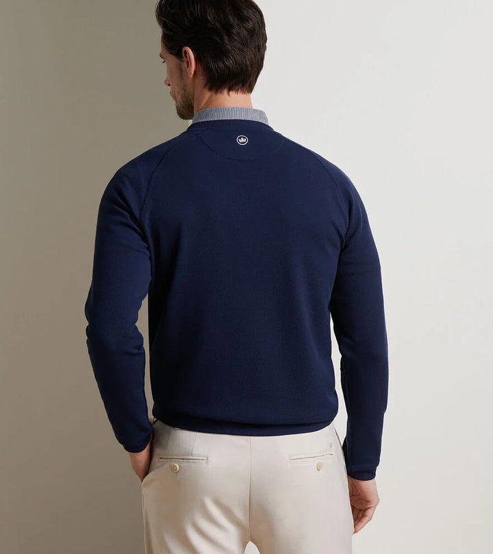 Peter Millar Cradle Piqué Performance Crewneck: Navy