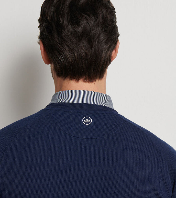 Peter Millar Cradle Piqué Performance Crewneck: Navy