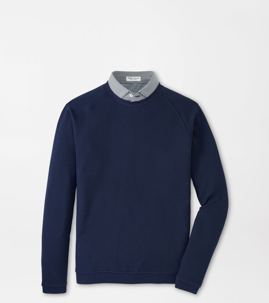 Peter Millar Cradle Piqué Performance Crewneck: Navy