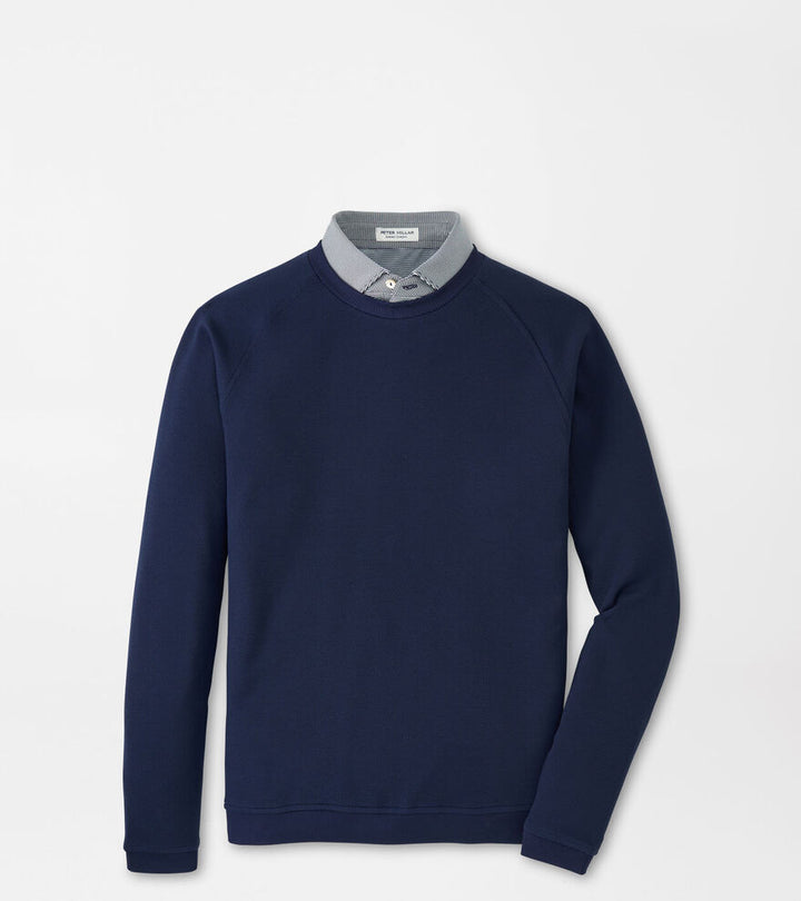 Peter Millar Cradle Piqué Performance Crewneck: Navy