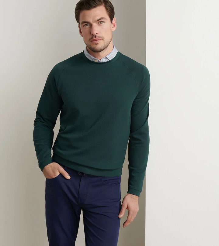 Peter Millar Cradle Piqué Performance Crewneck: Nordic Pine