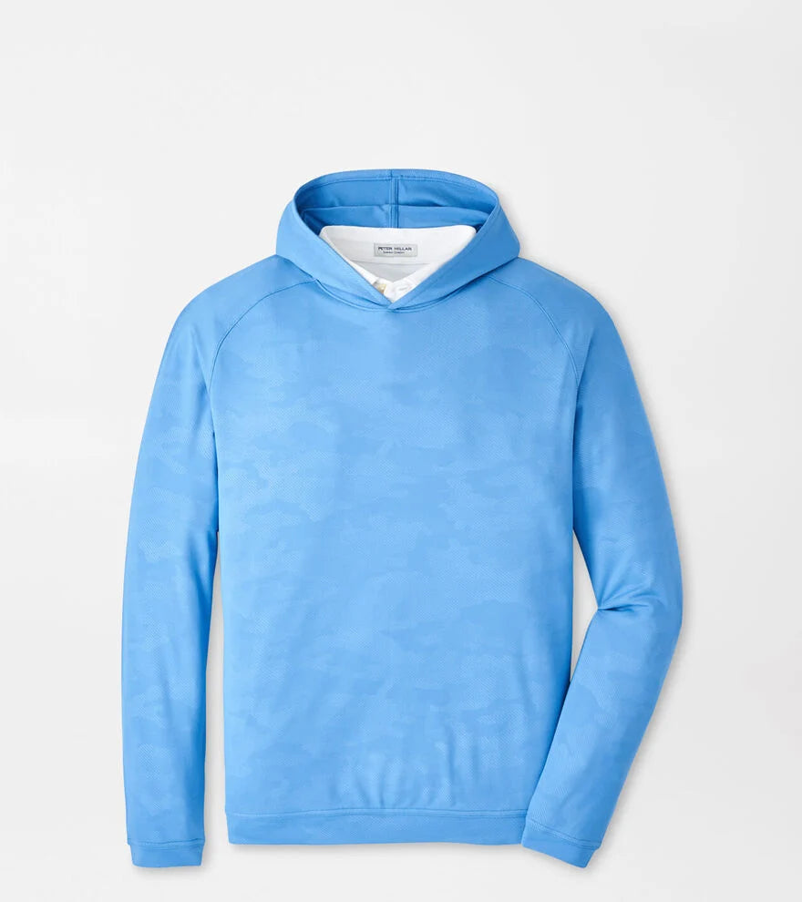 Peter Millar Pine Camo Performance Hoodie: Evening Tide