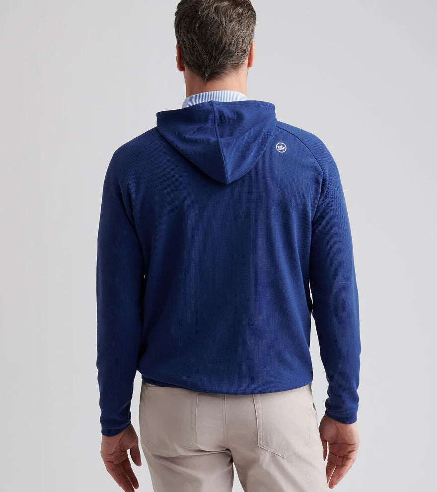 Peter Millar Pine Waffle Performance Hoodie: Sport Navy
