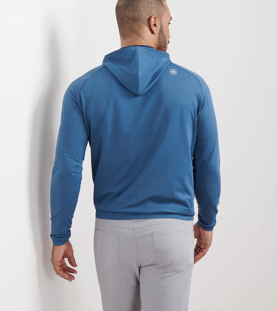 Peter Millar Pine Performance Hoodie: Blue Haze