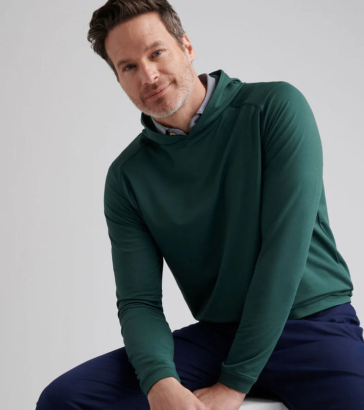Peter Millar Pine Performance Hoodie: Nordic Pine