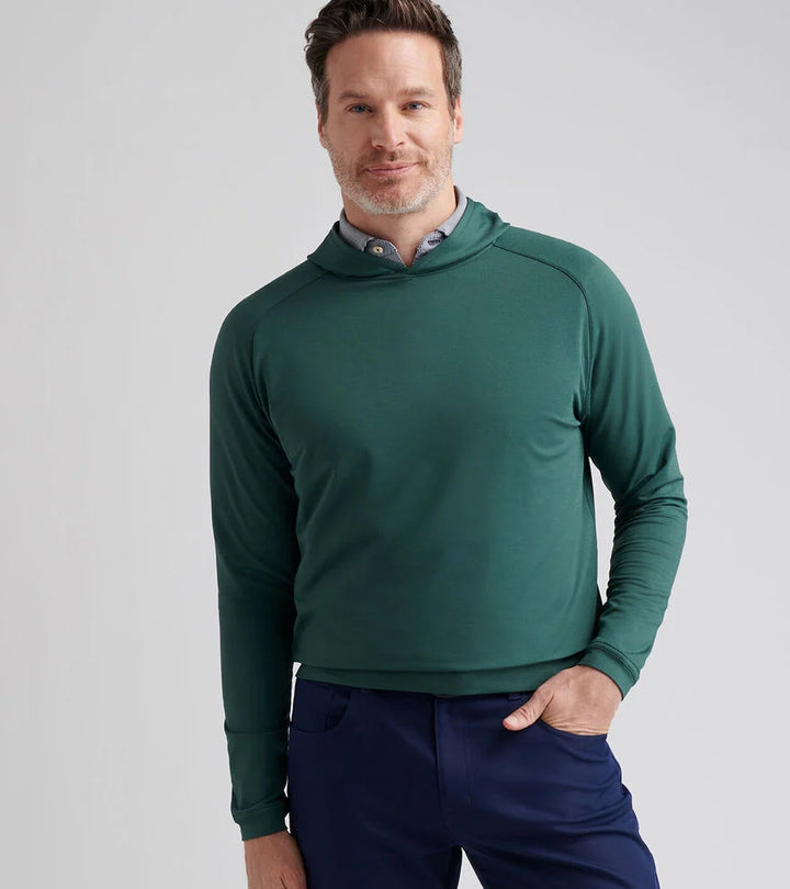 Peter Millar Pine Performance Hoodie: Nordic Pine