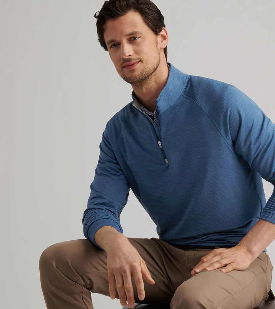 Peter Millar Beaumont Performance Quarter-Zip: Blue Haze