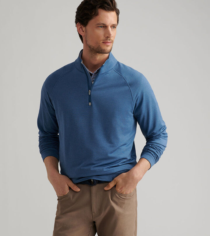 Peter Millar Beaumont Performance Quarter-Zip: Blue Haze