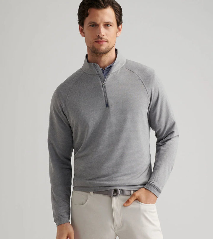 Peter Millar Beaumont Performance Quarter-Zip: Oslo Grey