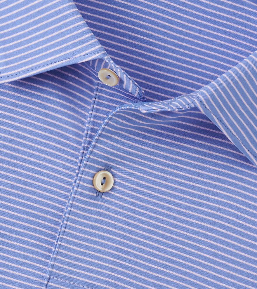 Peter Millar Featherweight Stripe Performance Polo: Evening Tide