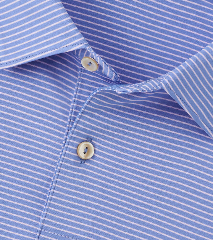 Peter Millar Featherweight Stripe Performance Polo: Evening Tide
