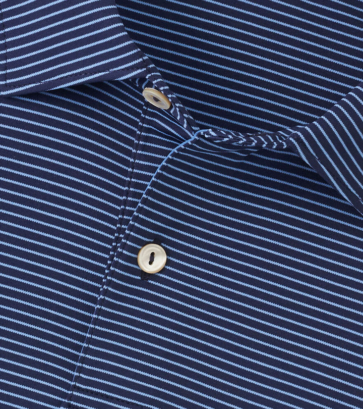 Peter Millar Featherweight Stripe Performance Polo: Navy